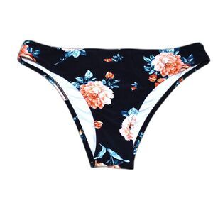 Cupshe Black Floral Swim Bikini Bottoms Size Large